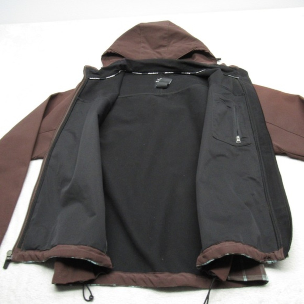 Dickies Storm Jacket Women 2XL Brown Plaid Hooded Full Zip Fleece Line Softshell - Picture 10 of 15